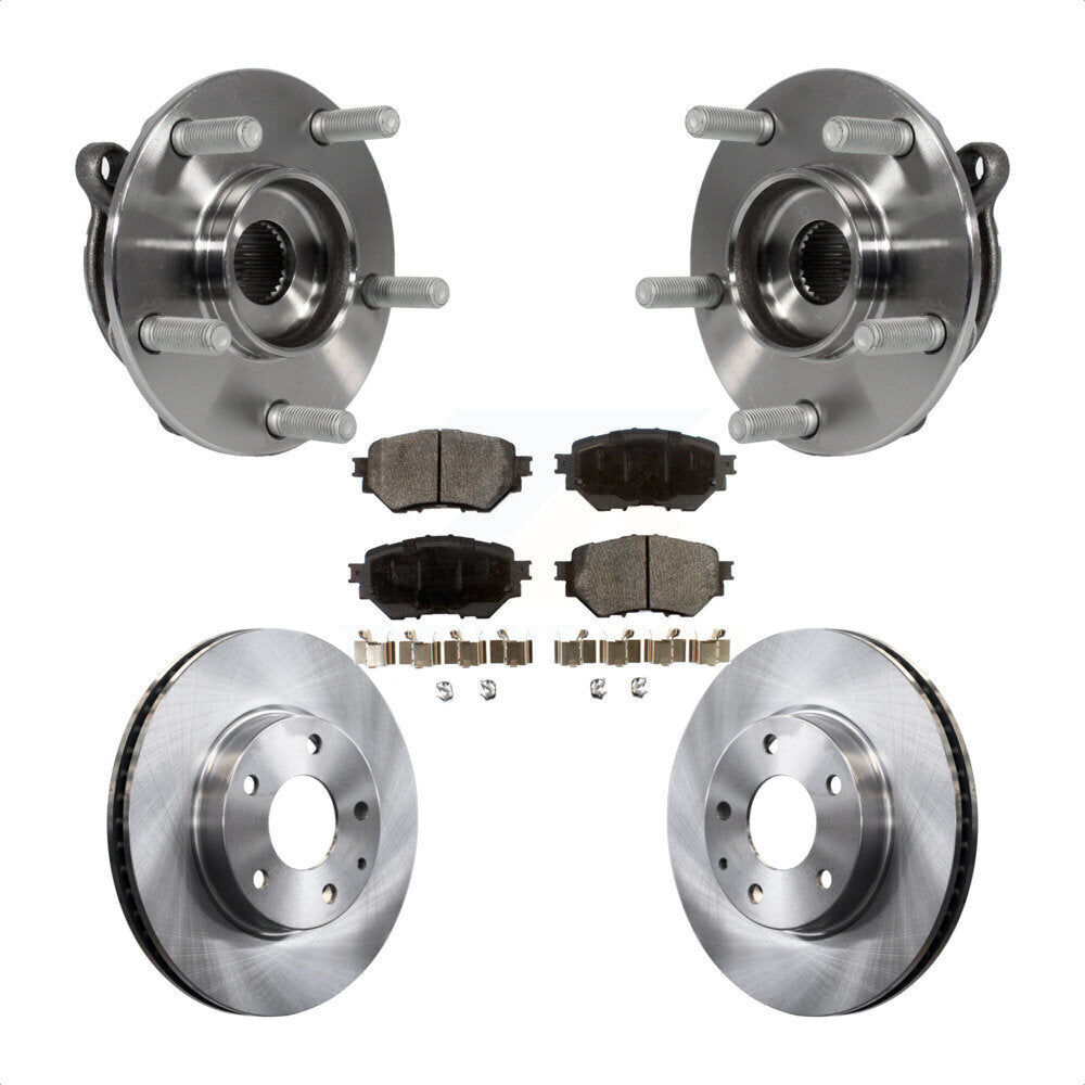 Front Hub Bearing Assembly Disc Brake Rotors And Semi-Metallic Pads Kit For Mazda 3 Sport KBB-105254
