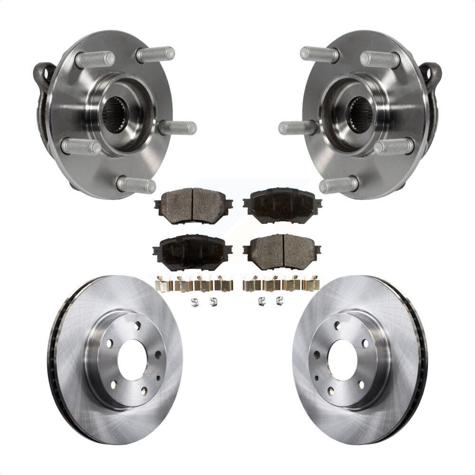 Front Hub Bearing Assembly Disc Brake Rotors And Semi-Metallic Pads Kit For Mazda 3 Sport KBB-105254