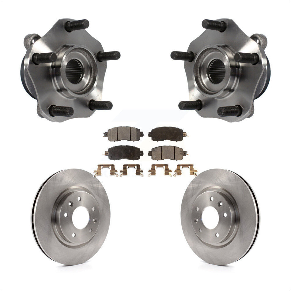 Front Hub Bearing Assembly With Disc Brake Rotors And Semi-Metallic Pads Kit For Nissan LEAF KBB-105262