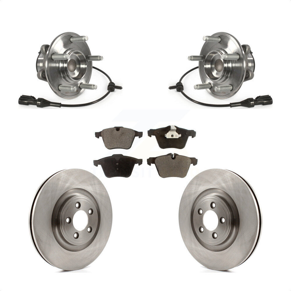 Front Hub Bearing Assembly With Disc Brake Rotors And Semi-Metallic Pads Kit For Jaguar XF XJ XK KBB-105264