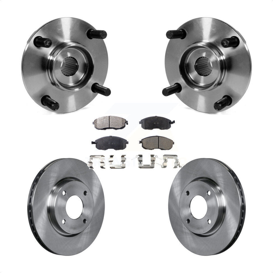 Front Hub Bearing Assembly With Disc Brake Rotors And Semi-Metallic Pads Kit For Nissan Versa KBB-105266