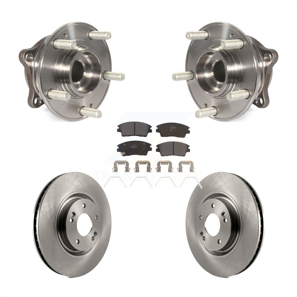 Front Hub Bearing Assembly With Disc Brake Rotors And Semi-Metallic Pads Kit For 2017-2021 Kia Sportage Turbocharged KBB-105271