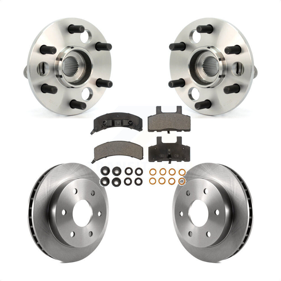 Front Hub Bearing Assembly With Disc Brake Rotors And Semi-Metallic Pads Kit For Chevrolet K1500 GMC K2500 Suburban Blazer Yukon KBB-105280