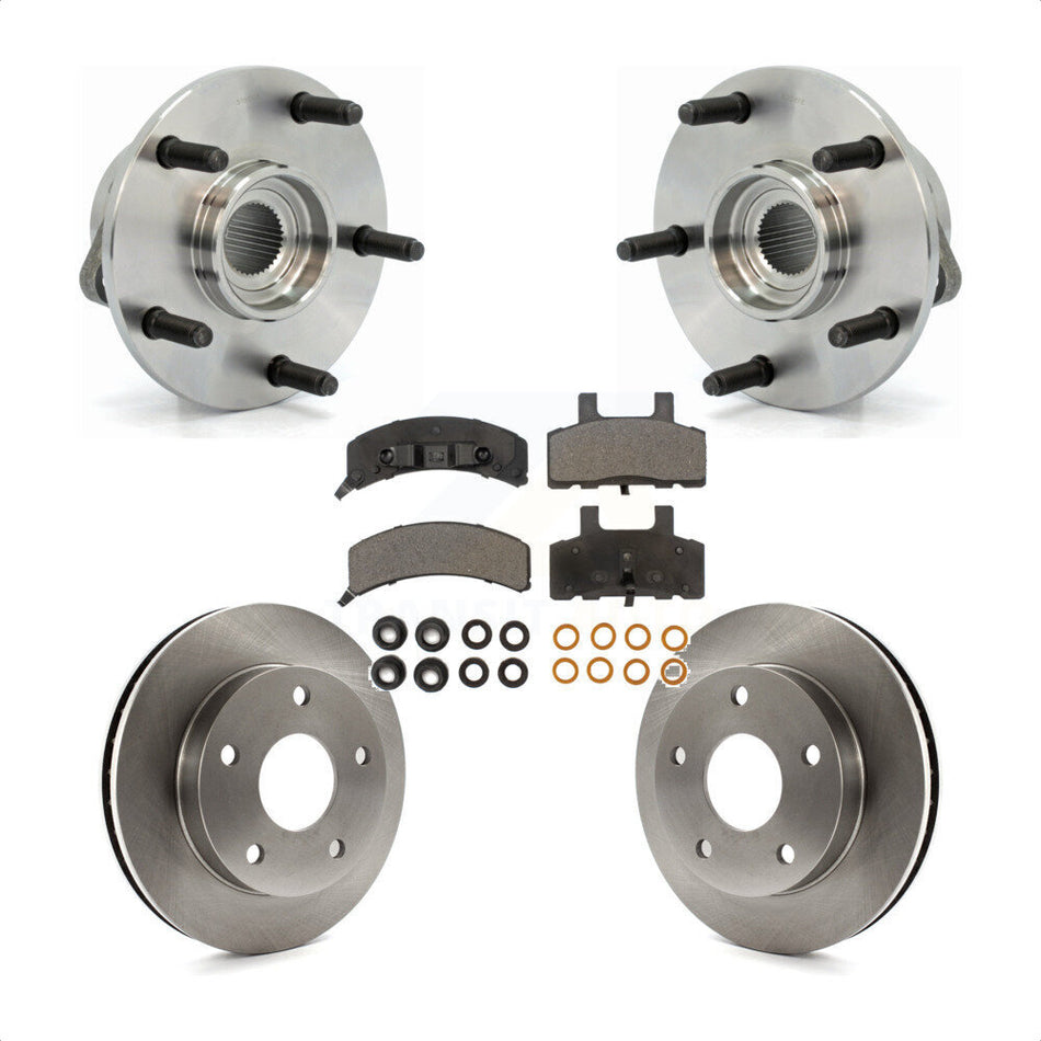 Front Hub Bearing Assembly With Disc Brake Rotors And Semi-Metallic Pads Kit For Dodge Ram 1500 KBB-105284