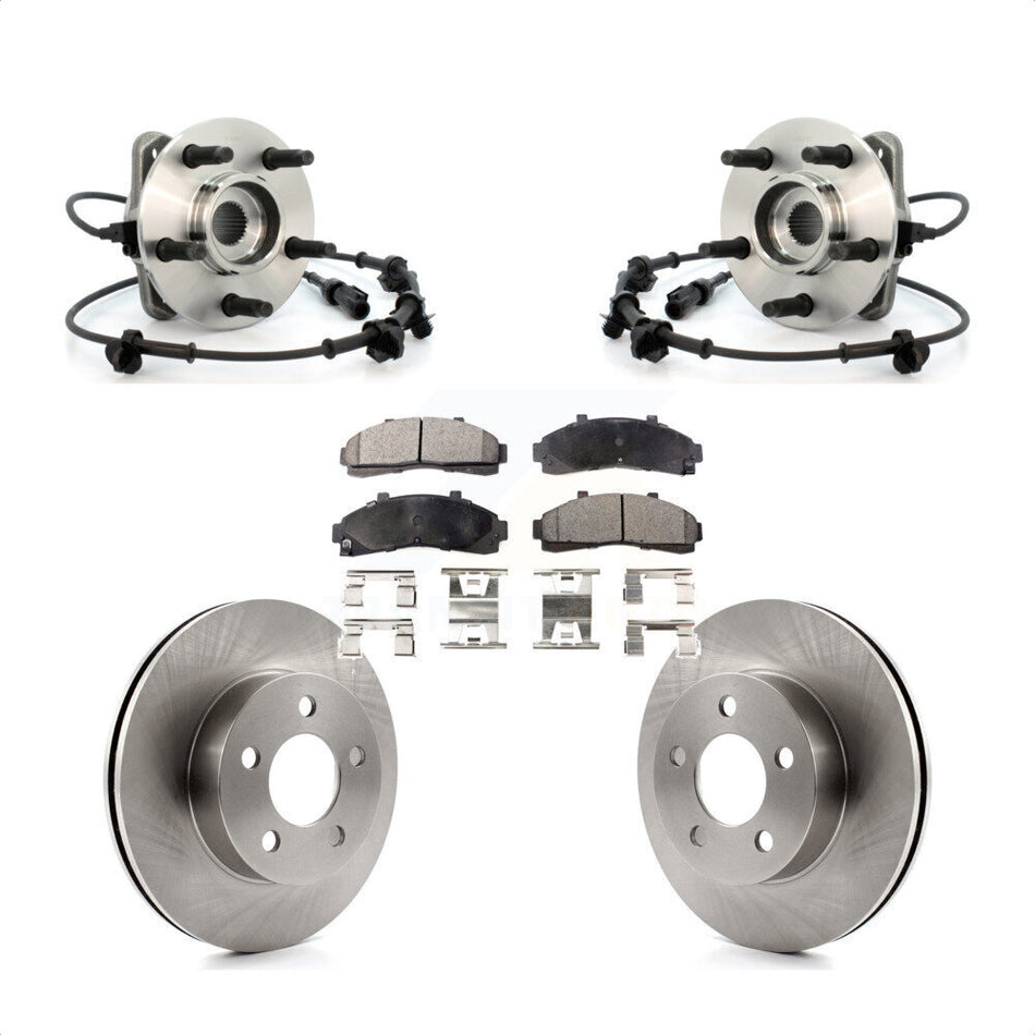 Front Hub Bearing Assembly With Disc Brake Rotors And Semi-Metallic Pads Kit For Ford Ranger Mazda B3000 B4000 KBB-105291