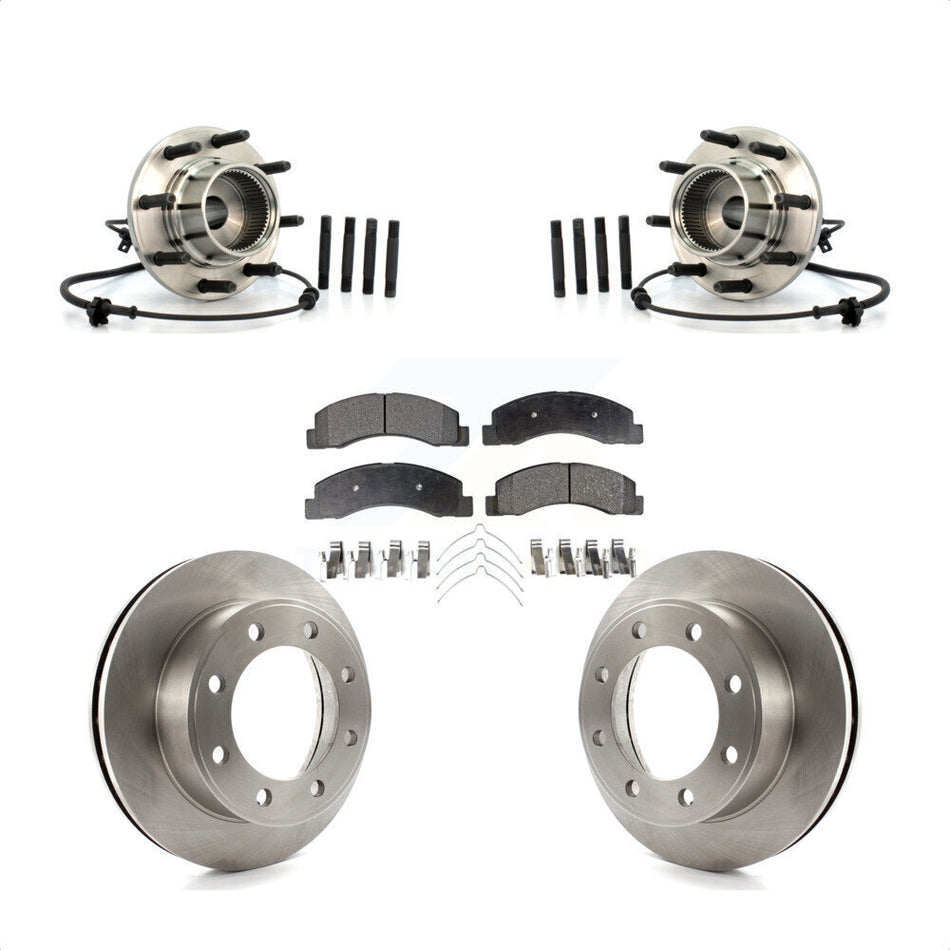Front Hub Bearing Assembly With Disc Brake Rotors And Semi-Metallic Pads Kit For Ford Excursion 4WD KBB-105296