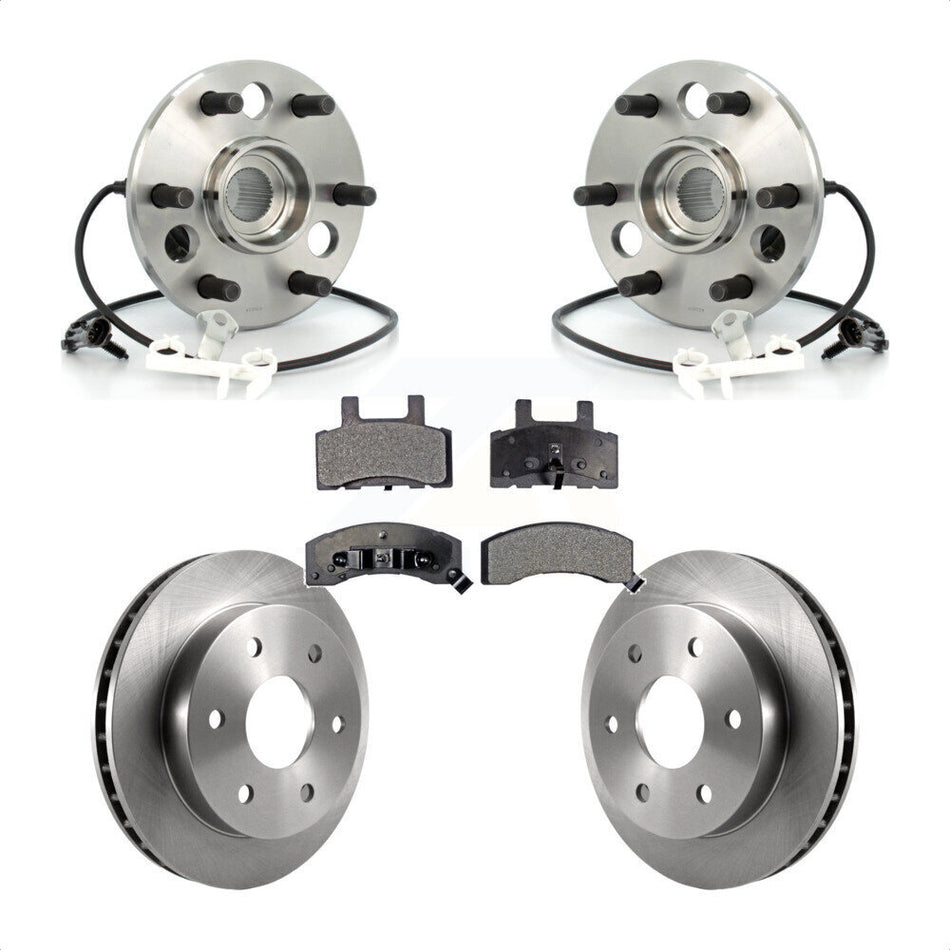 Front Hub Bearing Assembly With Disc Brake Rotors And Semi-Metallic Pads Kit For Chevrolet Tahoe GMC Yukon K2500 Suburban KBB-105300
