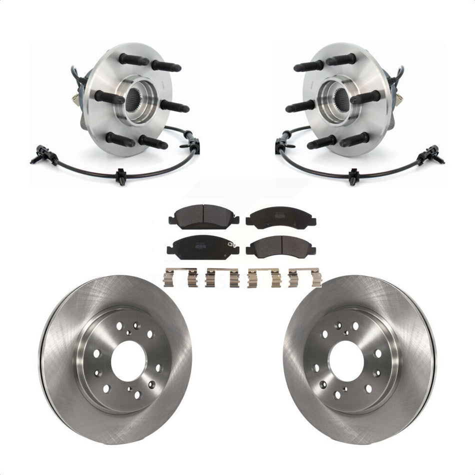 Front Hub Bearing Assembly With Disc Brake Rotors And Semi-Metallic Pads Kit For Chevrolet Silverado 1500 GMC Sierra Classic Express Savana KBB-105314
