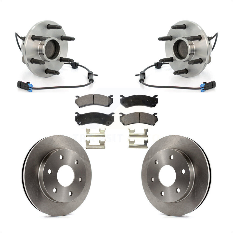 Front Hub Bearing Assembly With Disc Brake Rotors And Semi-Metallic Pads Kit For 2003-2005 Chevrolet Astro GMC Safari RWD KBB-105327