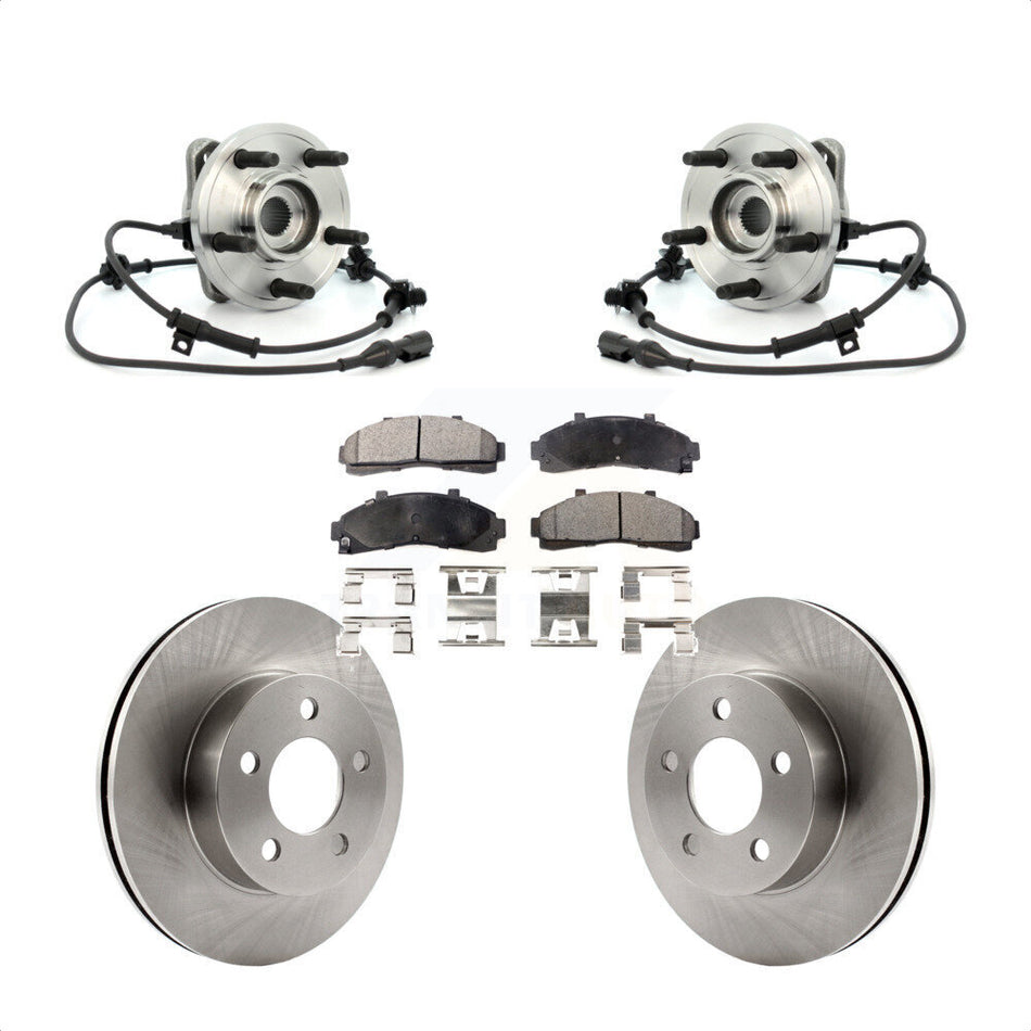 Front Hub Bearing Assembly With Disc Brake Rotors And Semi-Metallic Pads Kit For Ford Explorer Mercury Mountaineer KBB-105332