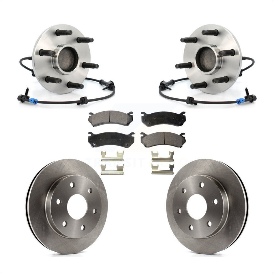 Front Hub Bearing Assembly Disc Brake Rotor & Pads Kit For Chevrolet Silverado 1500 GMC Tahoe Sierra Suburban Yukon Avalanche XL Classic Cadillac Escalade Express 2500 Savana KBB-105335