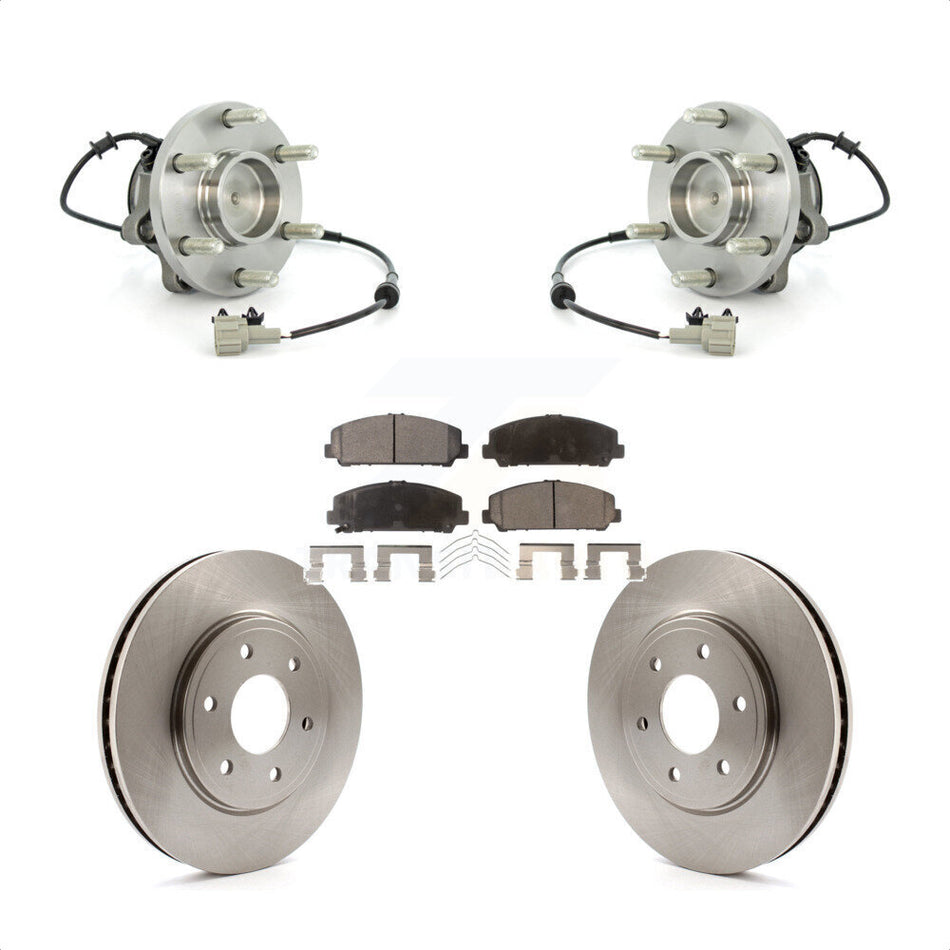 Front Hub Bearing Assembly With Disc Brake Rotors And Semi-Metallic Pads Kit For Suzuki Equator KBB-105349