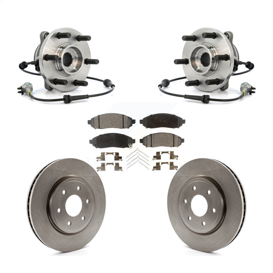 Front Hub Bearing Assembly With Disc Brake Rotors And Semi-Metallic Pads Kit For Nissan Frontier Pathfinder Xterra Suzuki Equator KBB-105353