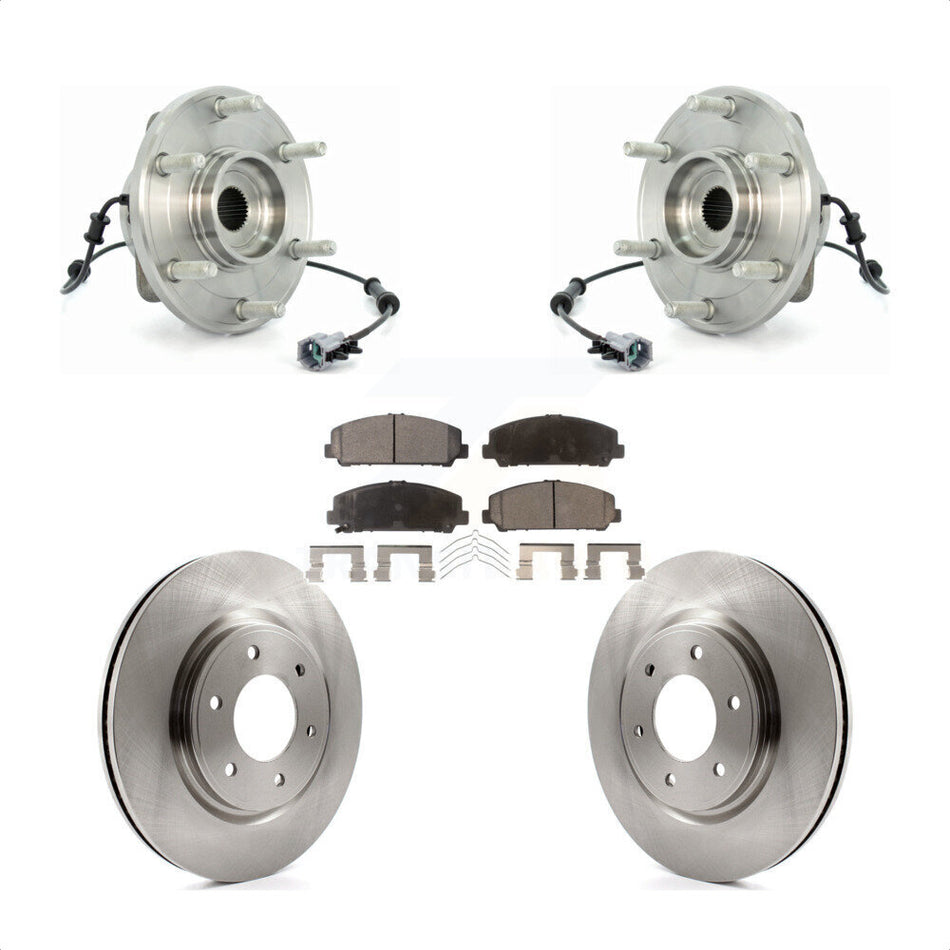 Front Hub Bearing Assembly With Disc Brake Rotors And Semi-Metallic Pads Kit For 2007 INFINITI QX56 From 04 07 KBB-105358