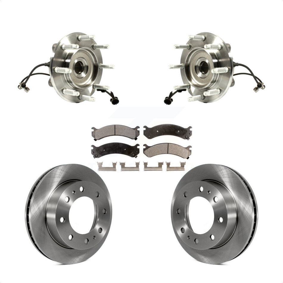 Front Hub Bearing Assembly With Disc Brake Rotors And Semi-Metallic Pads Kit For Chevrolet Silverado 2500 HD GMC Sierra Classic 1500 Suburban Yukon XL Avalanche KBB-105377