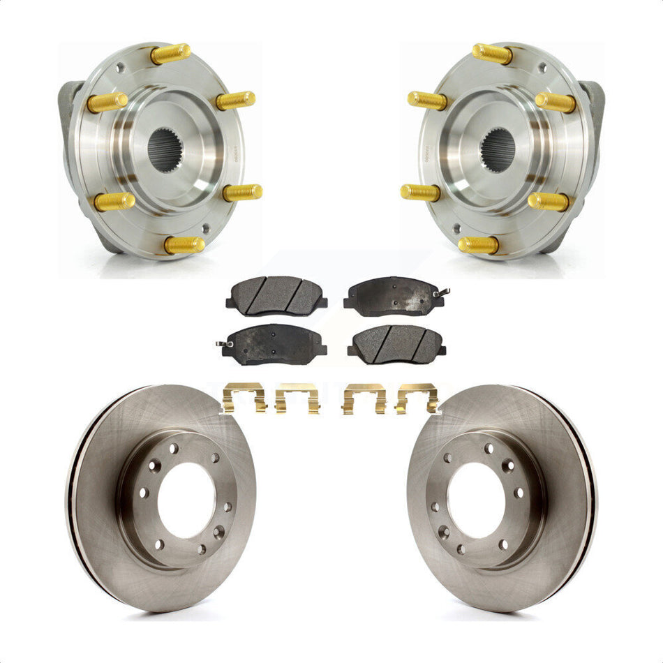 Front Hub Bearing Assembly With Disc Brake Rotors And Semi-Metallic Pads Kit For Kia Sedona Hyundai Entourage KBB-105382
