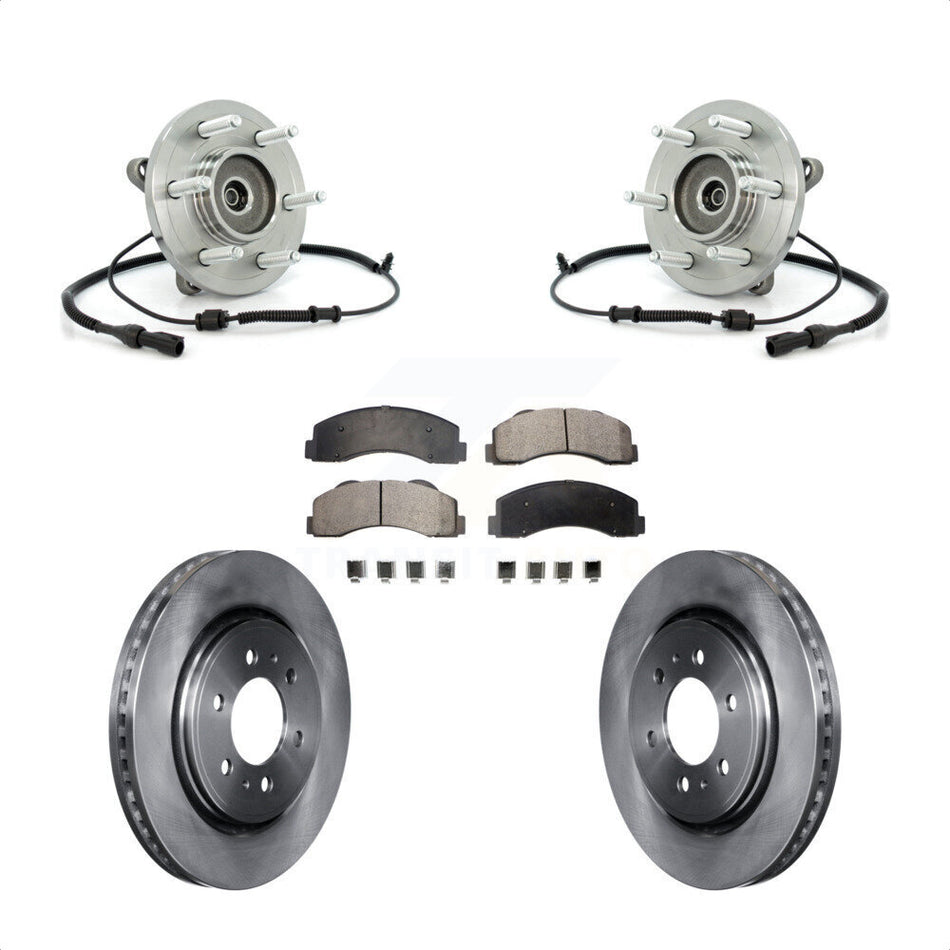 Front Hub Bearing Assembly With Disc Brake Rotors And Semi-Metallic Pads Kit For 2010-2010 Ford Expedition Lincoln Navigator 4WD KBB-105386