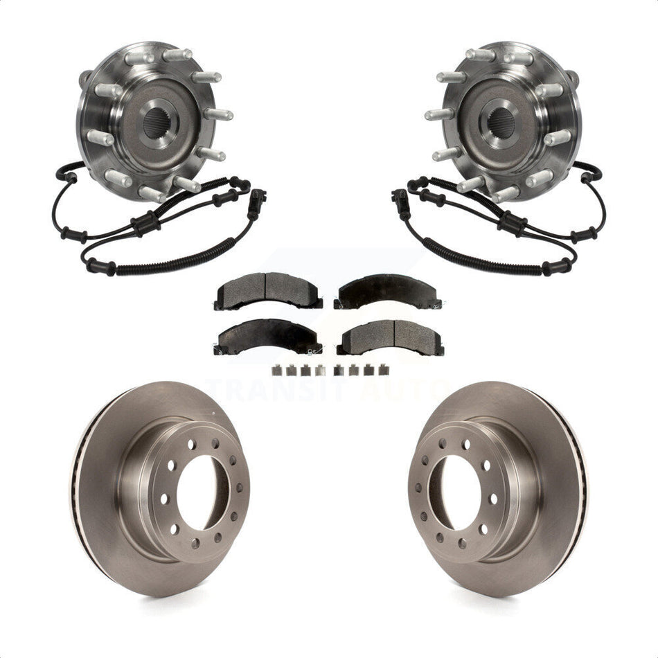 Front Hub Bearing Assembly With Disc Brake Rotors And Semi-Metallic Pads Kit For Ram 5500 Dodge 4500 KBB-105400