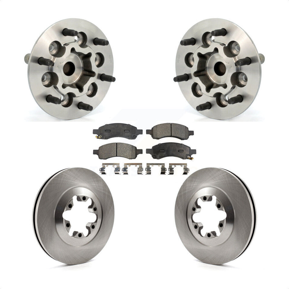 Front Hub Bearing Assembly With Disc Brake Rotors And Semi-Metallic Pads Kit For Chevrolet Colorado GMC Canyon KBB-105410