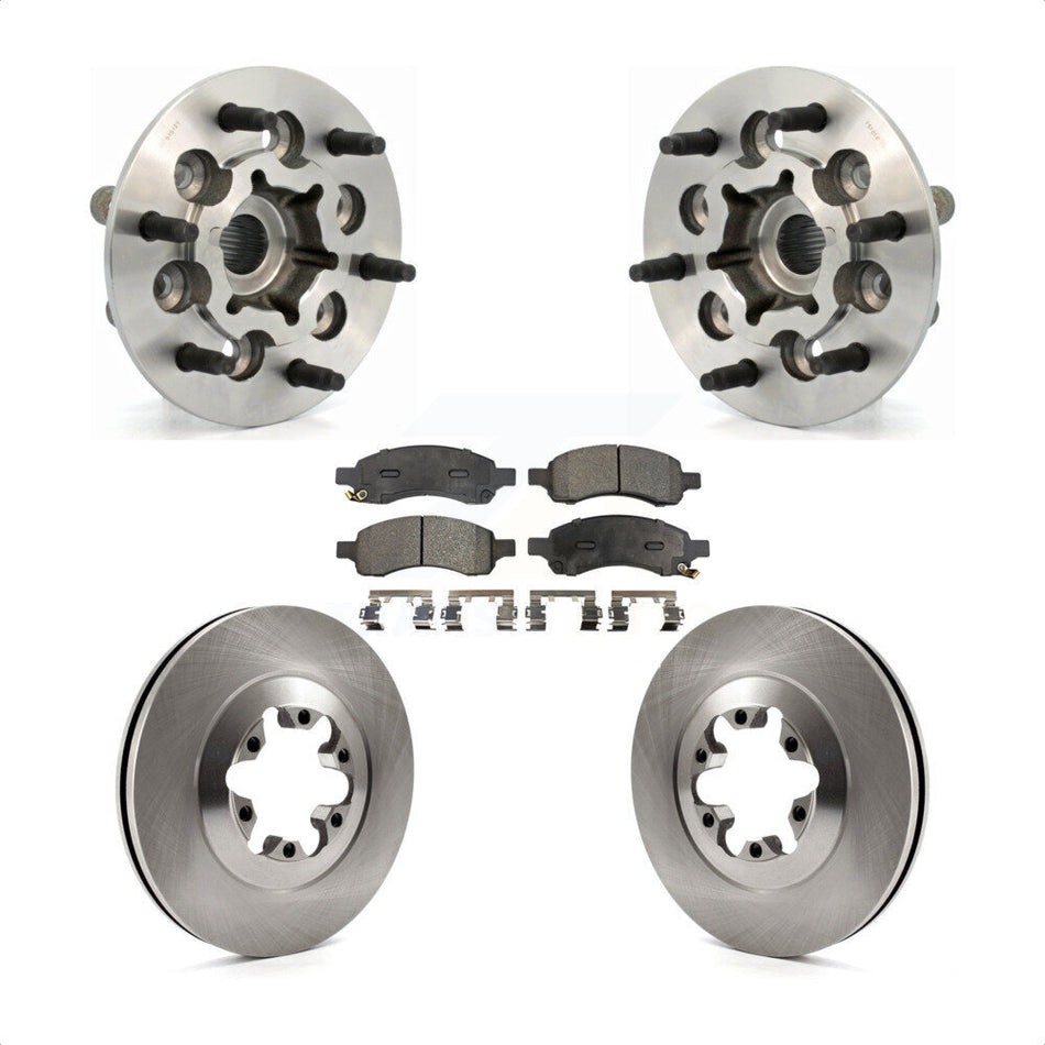 Front Hub Bearing Assembly With Disc Brake Rotors And Semi-Metallic Pads Kit For Chevrolet Colorado GMC Canyon KBB-105411
