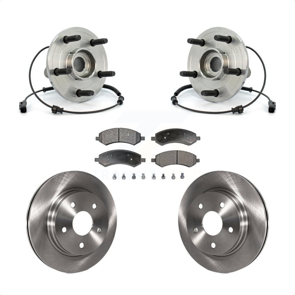 Front Hub Bearing Assembly With Disc Brake Rotors And Semi-Metallic Pads Kit For Dodge Ram 1500 KBB-105415