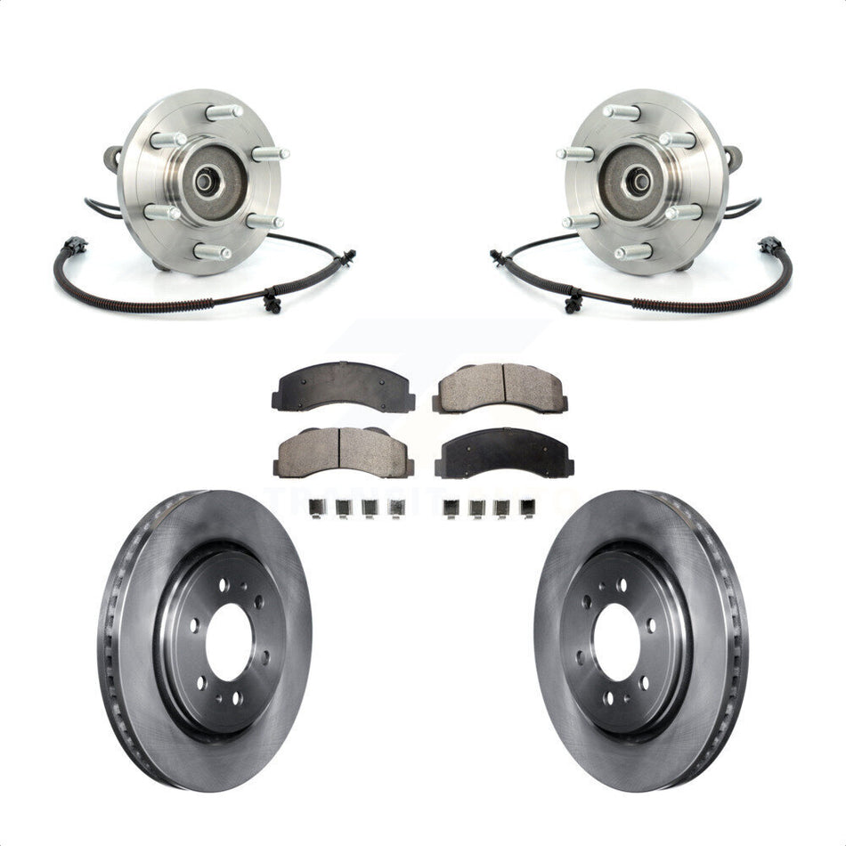 Front Hub Bearing Disc Brake Rotor & Pads Kit For Ford F-150 Expedition Lincoln Navigator KBB-105428