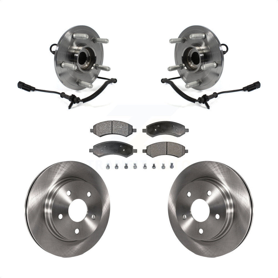Front Hub Bearing Assembly With Disc Brake Rotors And Semi-Metallic Pads Kit For Ram 1500 Classic KBB-105437
