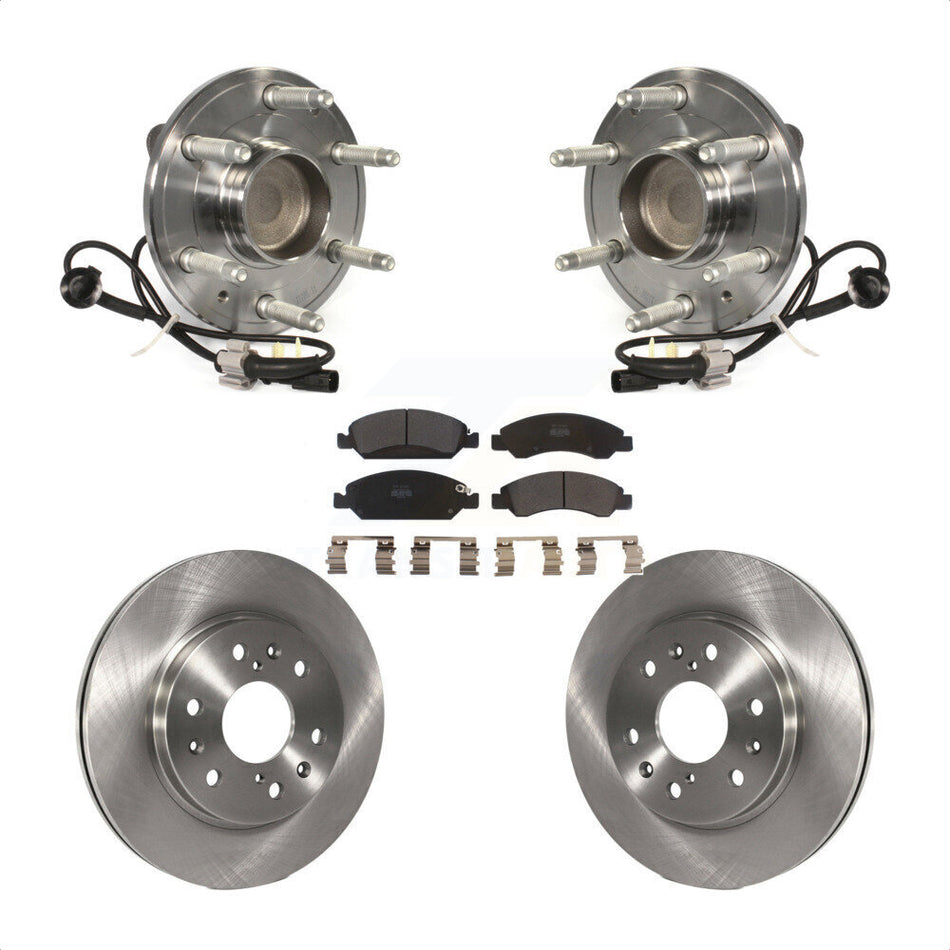 Front Hub Bearing Assembly With Disc Brake Rotors And Semi-Metallic Pads Kit For Chevrolet Silverado 1500 GMC Sierra Tahoe Suburban Yukon Cadillac XL Escalade ESV LD RWD KBB-105441