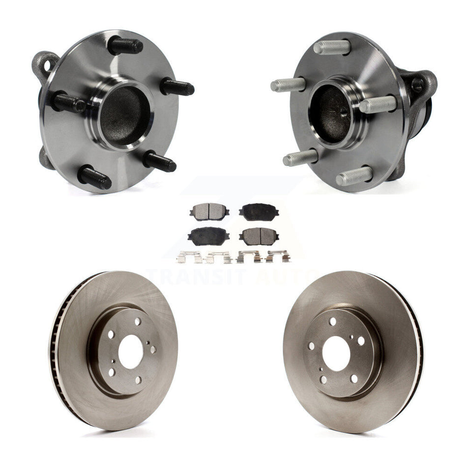 Front Hub Bearing Assembly With Disc Brake Rotors And Semi-Metallic Pads Kit (5Pc) For Lexus IS250 GS300 KBB-105450