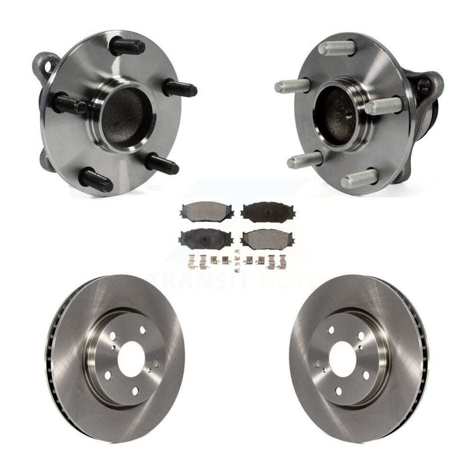 Front Hub Bearing Assembly With Disc Brake Rotors And Semi-Metallic Pads Kit For Lexus IS250 RWD KBB-105462