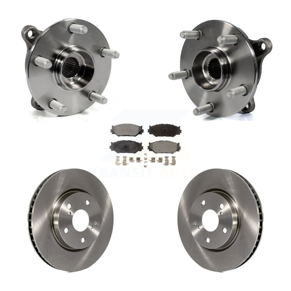 Front Hub Bearing Assembly With Disc Brake Rotors And Semi-Metallic Pads Kit For Lexus IS250 AWD KBB-105463
