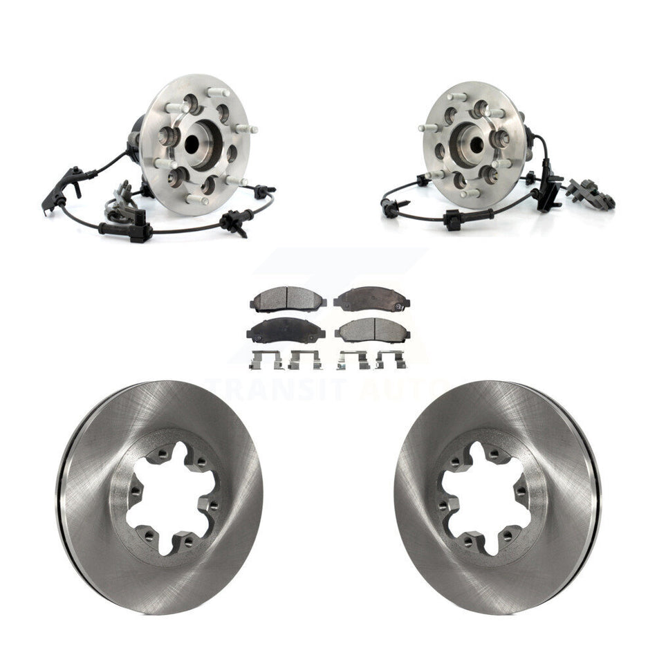 Front Hub Bearing Assembly With Disc Brake Rotors And Semi-Metallic Pads Kit For Chevrolet Colorado GMC Canyon KBB-105473