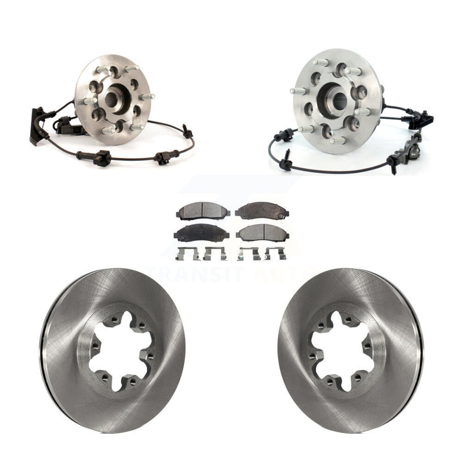 Front Hub Bearing Assembly With Disc Brake Rotors And Semi-Metallic Pads Kit For Chevrolet Colorado GMC Canyon Isuzu i-370 i-350 KBB-105477