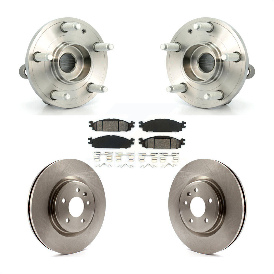 Front Hub Bearing Assembly With Disc Brake Rotors And Semi-Metallic Pads Kit For Ford Explorer KBB-105483