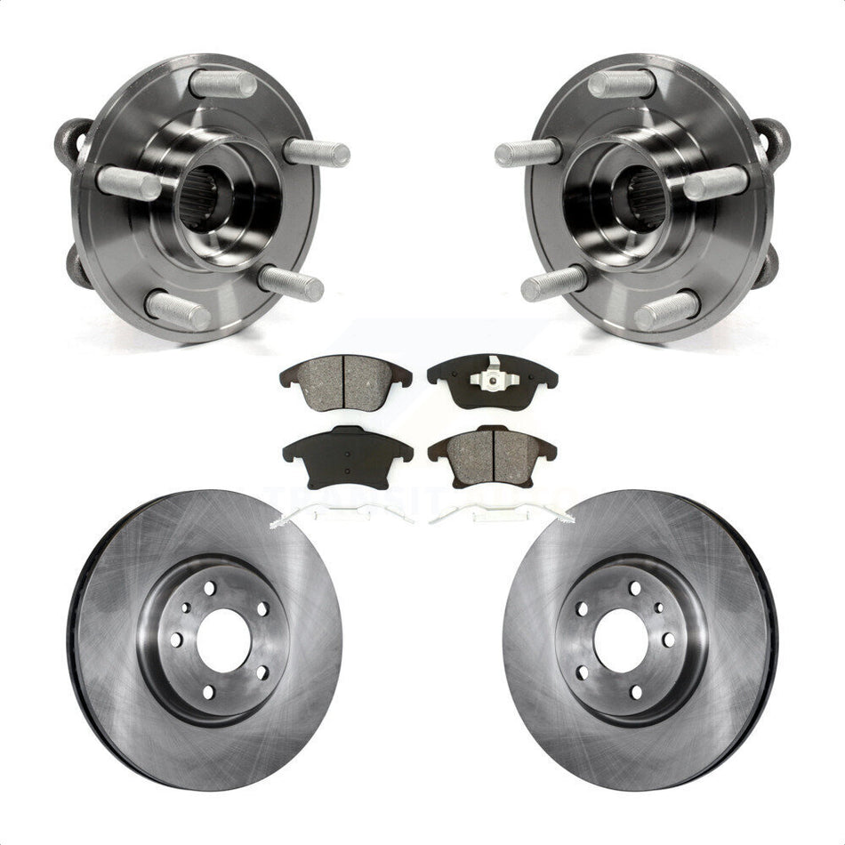 Front Hub Bearing Assembly With Disc Brake Rotors And Semi-Metallic Pads Kit For Ford Fusion Lincoln MKZ KBB-105486