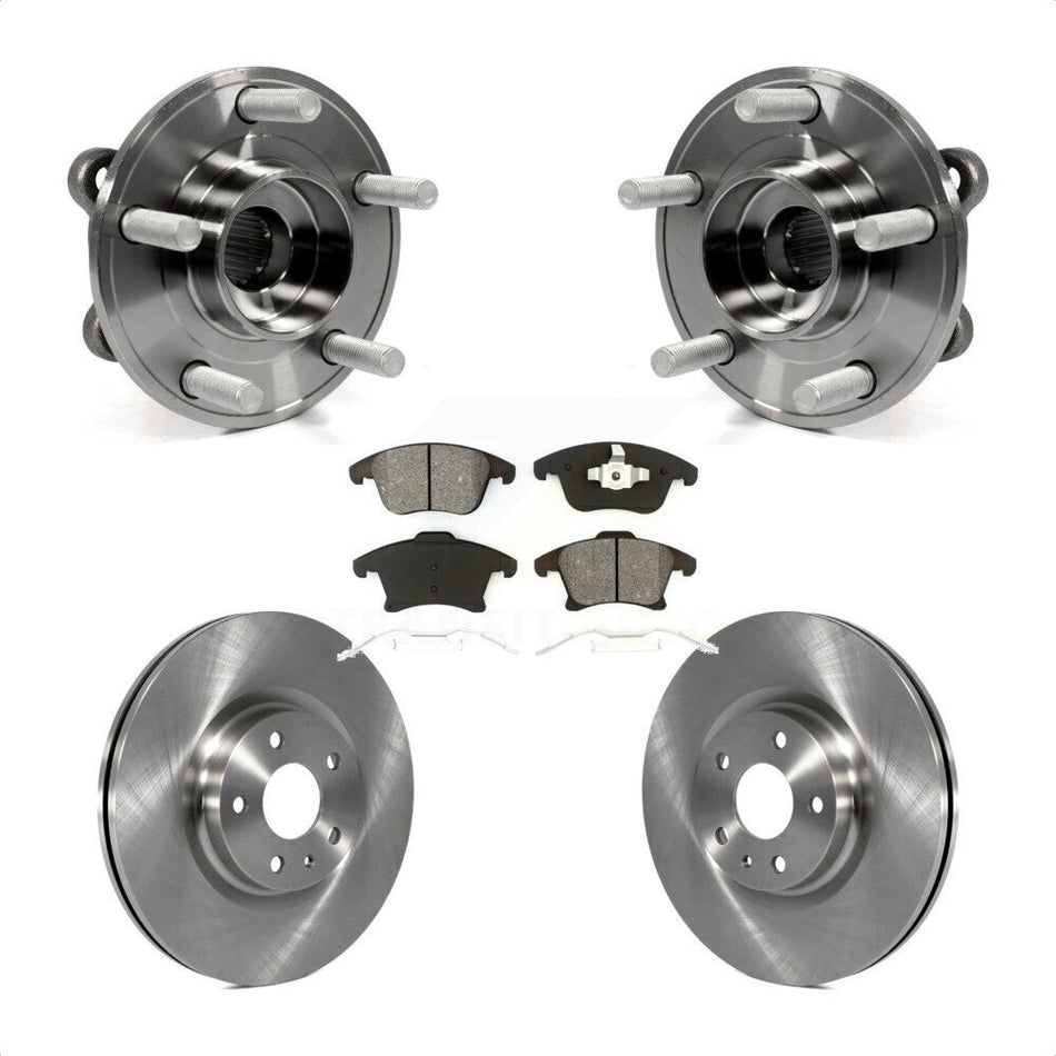 Front Hub Bearing Assembly With Disc Brake Rotors And Semi-Metallic Pads Kit For Ford Fusion Lincoln MKZ KBB-105487
