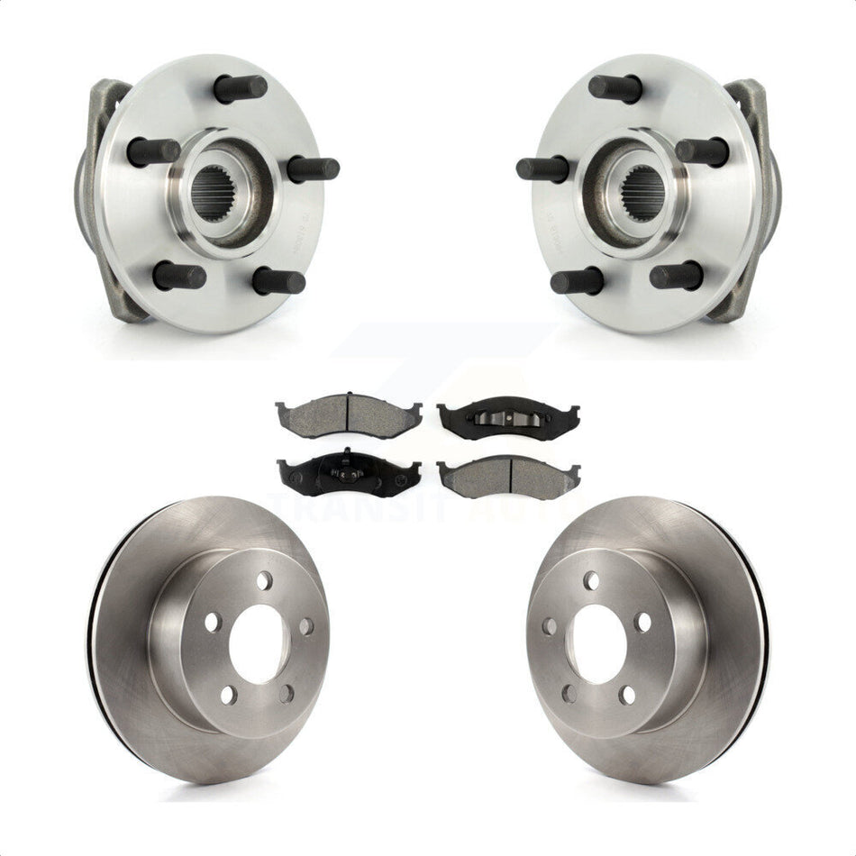 Front Hub Bearing Assembly With Disc Brake Rotors And Semi-Metallic Pads Kit For Jeep Grand Wagoneer TJ KBB-105504