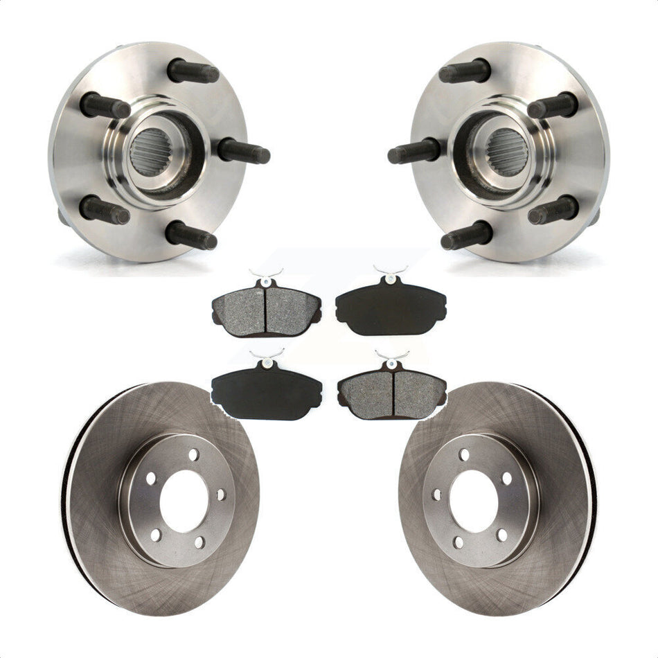 Front Hub Bearing Assembly With Disc Brake Rotors And Semi-Metallic Pads Kit For Ford Taurus Mercury Sable KBB-105511