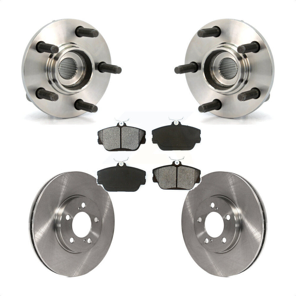 Front Hub Bearing Assembly With Disc Brake Rotors And Semi-Metallic Pads Kit For Ford Taurus Mercury Sable Lincoln Continental KBB-105512