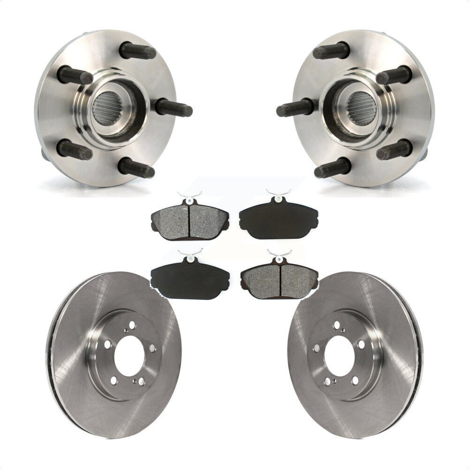 Front Hub Bearing Assembly With Disc Brake Rotors And Semi-Metallic Pads Kit For 2001-2002 Ford Taurus Police or Taxi Package KBB-105513