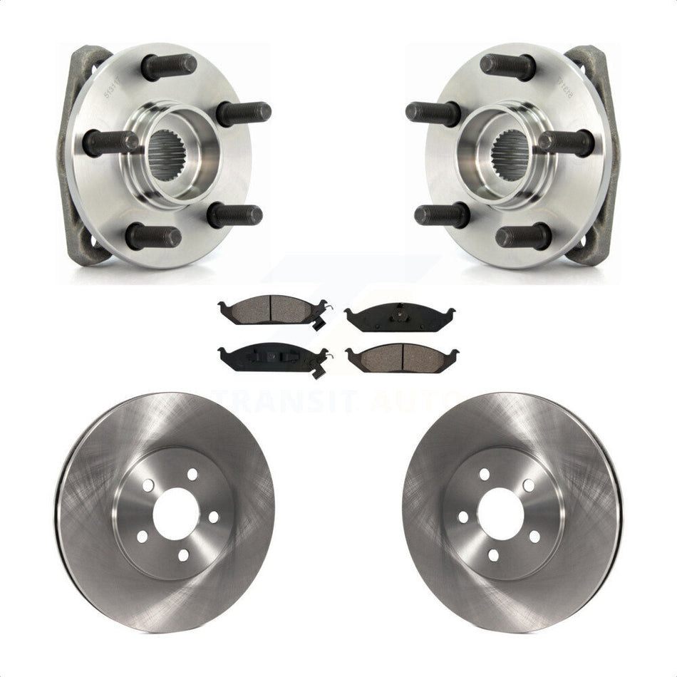 Front Hub Bearing Assembly With Disc Brake Rotors And Semi-Metallic Pads Kit For Dodge Stratus Chrysler Cirrus Plymouth Breeze KBB-105515