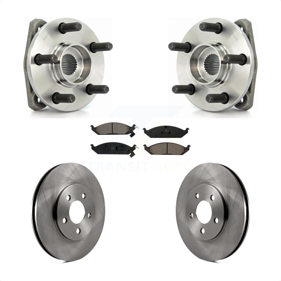 Front Hub Bearing Assembly With Disc Brake Rotors And Semi-Metallic Pads Kit For Chrysler Sebring Dodge Stratus Cirrus Plymouth Breeze KBB-105517