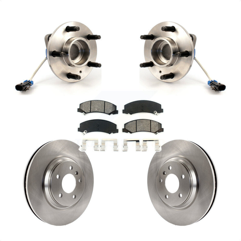 Front Hub Bearing Assembly With Disc Brake Rotors And Semi-Metallic Pads Kit For Chevrolet Buick Lucerne Impala Limited LaCrosse Allure KBB-105529