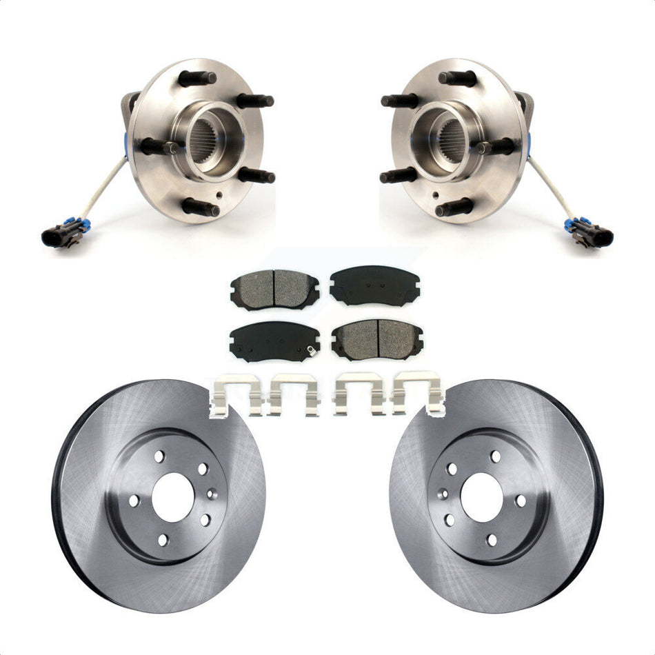 Front Hub Bearing Assembly With Disc Brake Rotors And Semi-Metallic Pads Kit For 2010 Buick Allure KBB-105532