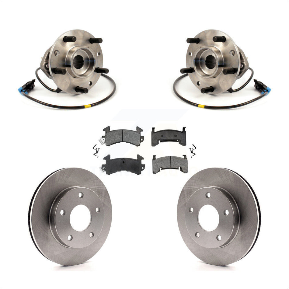 Front Hub Bearing Assembly With Disc Brake Rotors And Semi-Metallic Pads Kit For 1997-1997 Chevrolet S10 GMC Sonoma Integral Sensor 4WD KBB-105540