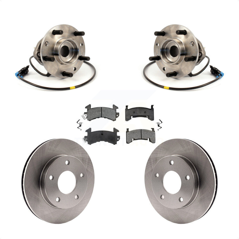 Front Hub Bearing Assembly With Disc Brake Rotors And Semi-Metallic Pads Kit For 1997-1997 Chevrolet S10 GMC Sonoma Integral Sensor 4WD KBB-105540