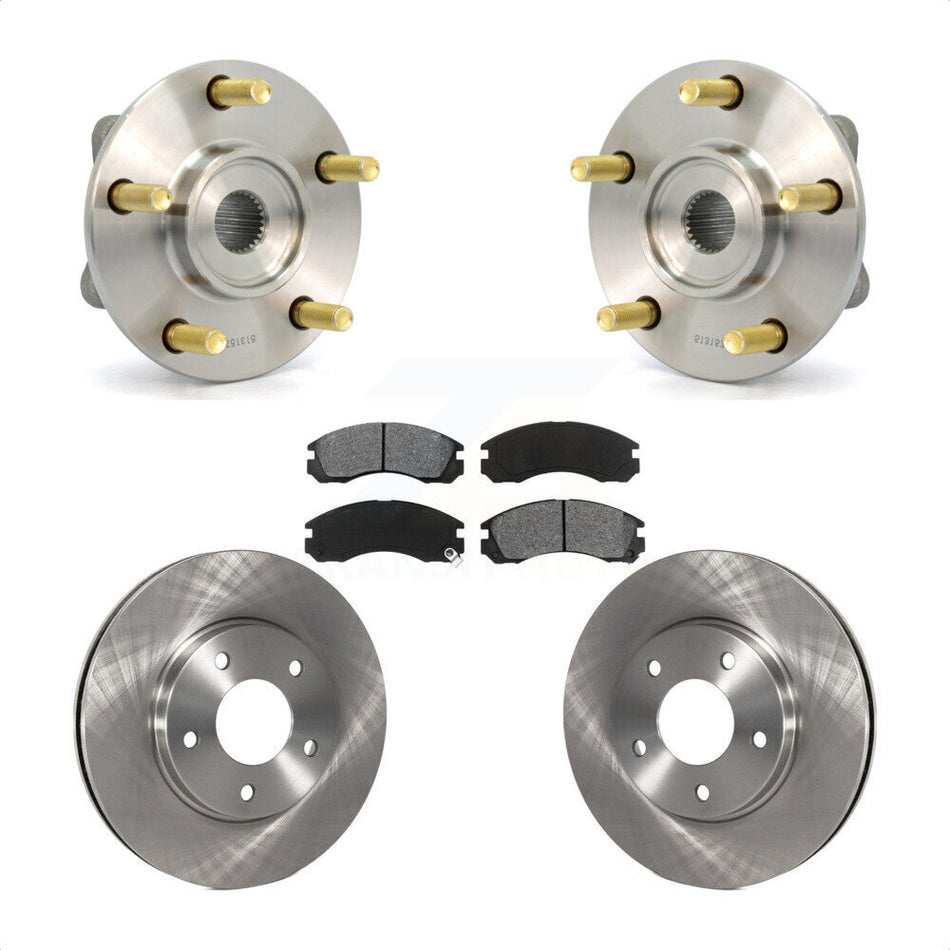 Front Hub Bearing Assembly With Disc Brake Rotors And Semi-Metallic Pads Kit For 2000 Mitsubishi Eclipse 3.0L KBB-105548