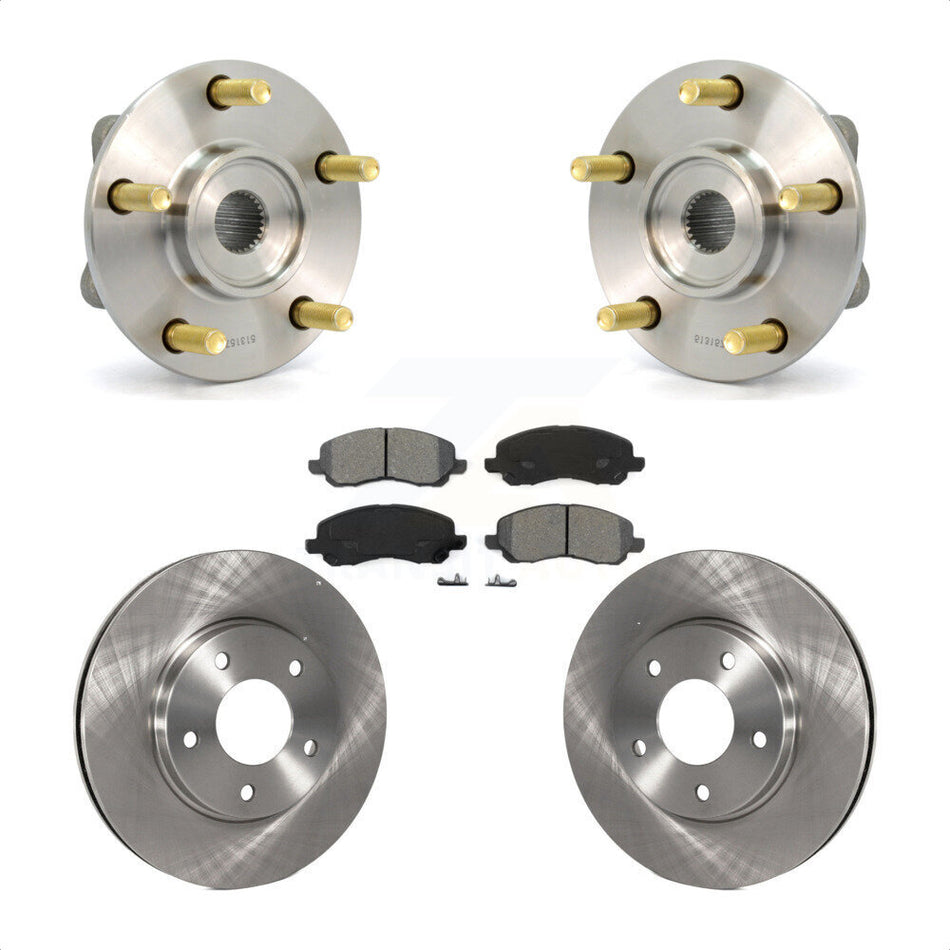 Front Hub Bearing Assembly With Disc Brake Rotors And Semi-Metallic Pads Kit For Mitsubishi Chrysler Sebring Dodge Stratus Galant Eclipse KBB-105549