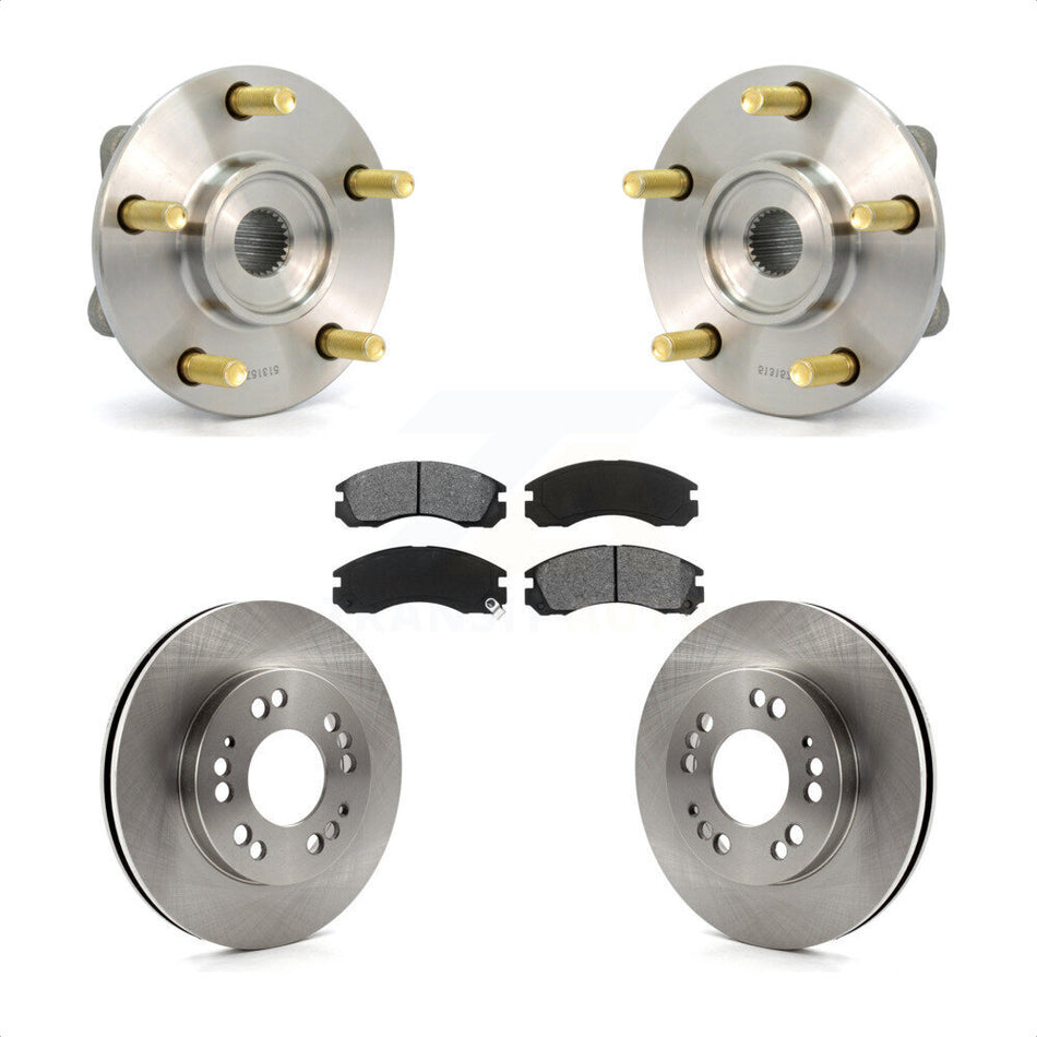 Front Hub Bearing Assembly Disc Brake Rotors And Pads Kit For 1998 Eagle Talon AWD KBB-105550
