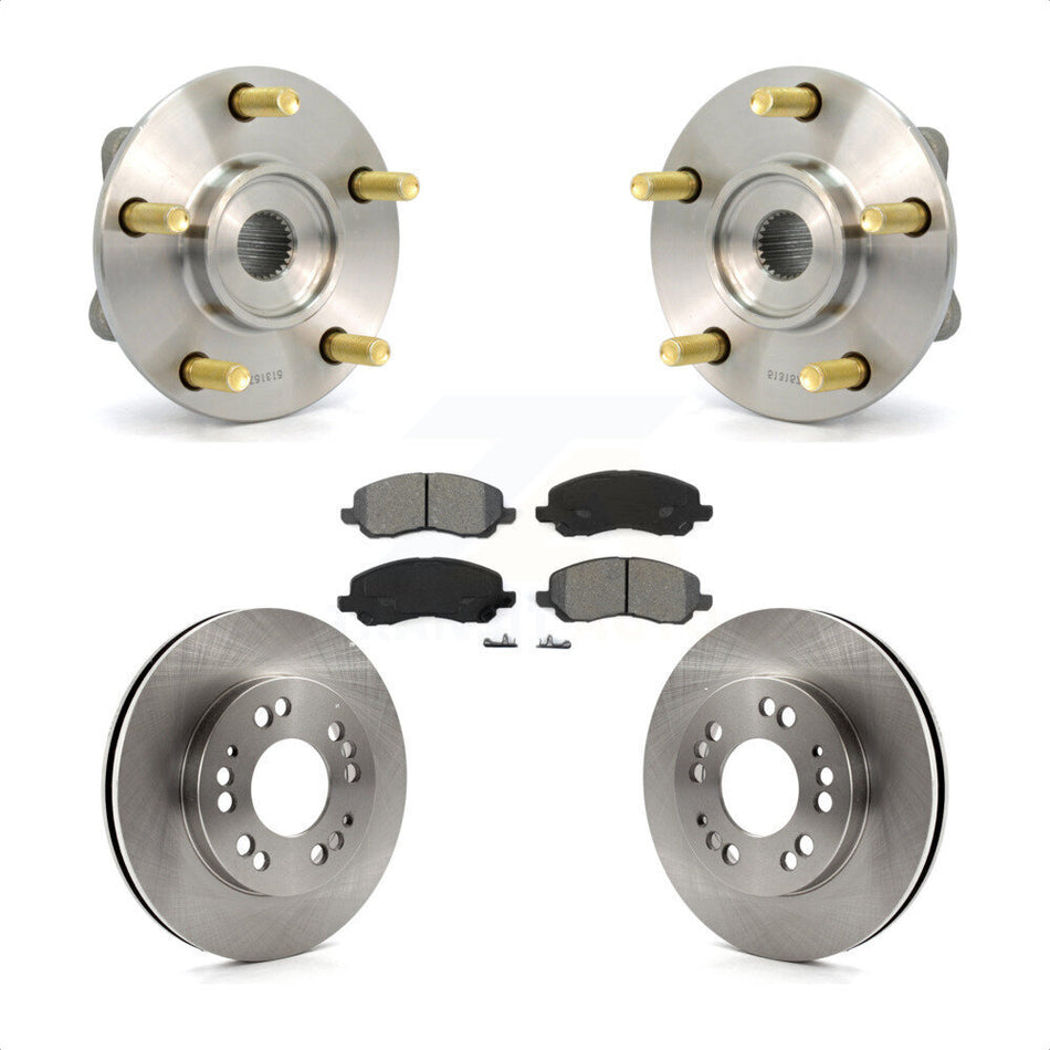Front Hub Bearing Assembly With Disc Brake Rotors And Semi-Metallic Pads Kit For 2001-2001 Mitsubishi Eclipse Galant From 06/01 2.4L KBB-105551